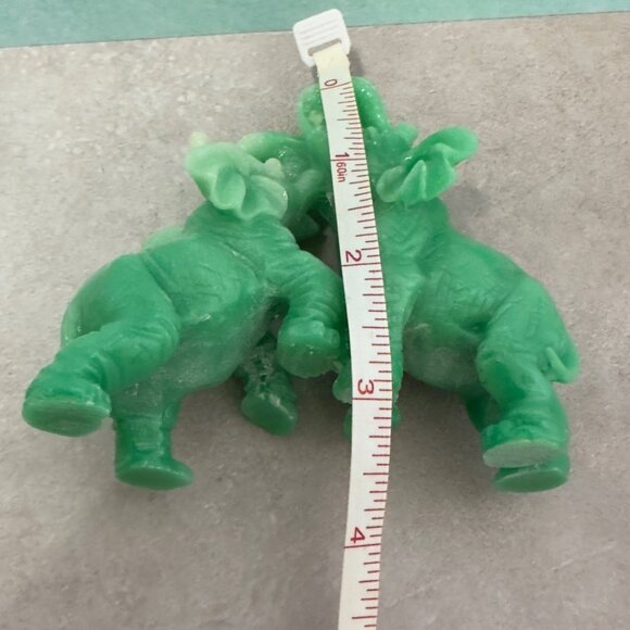 Green Soapstone Elephant Figurine Duo - Dancing Elephants Sculpture - 4 Inches T - Picture 3 of 10